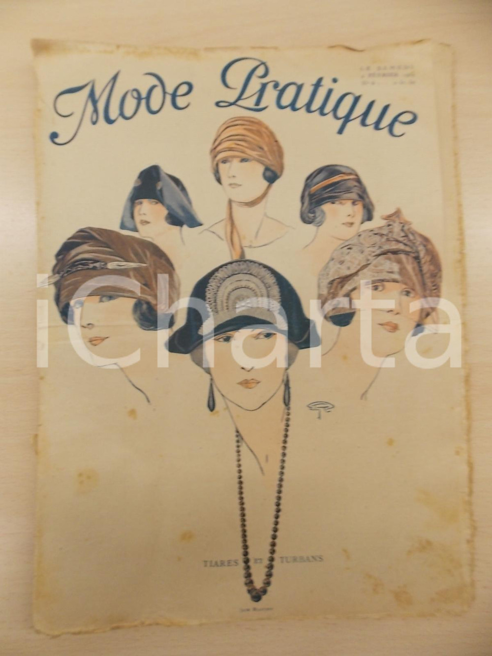 Giornale, rivista storica FÃ©vrier 1924 PARIS MODE PRATIQUE Journal femme et maison nÂ° 6 Tiares et turbans 1