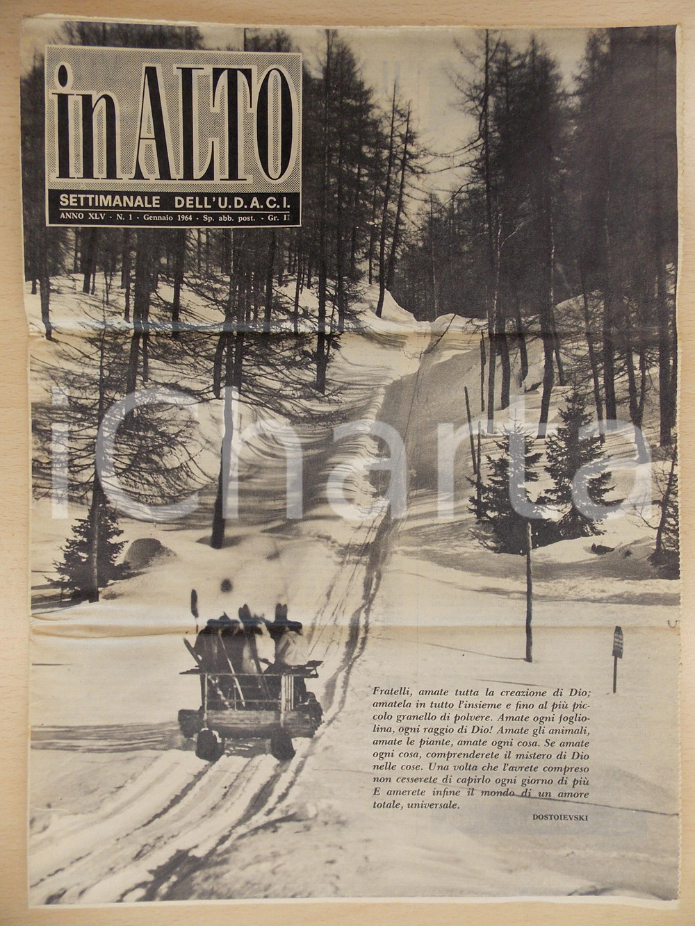Giornale, rivista storica 1964 IN ALTO Settimanale U.D.A.C.I.  Paolo VI e il dialogo con i non cattolici 1