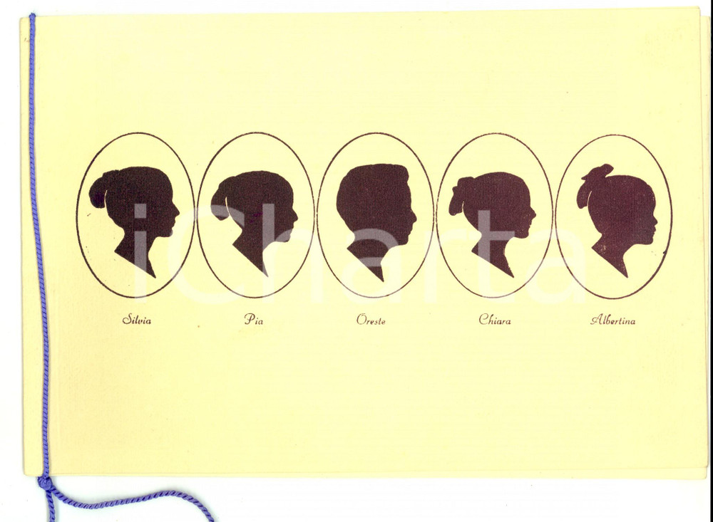 Oggetto da collezione cartaceo 1953 Biglietto con calendario e auguri Stefano RIVETTI DI VAL CERVO 25x17 1