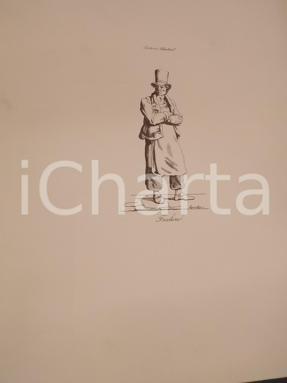 1950 ca Eugenio BOSA COSTUMI TRIESTINI Facchino ^Stampa 32x44 cm