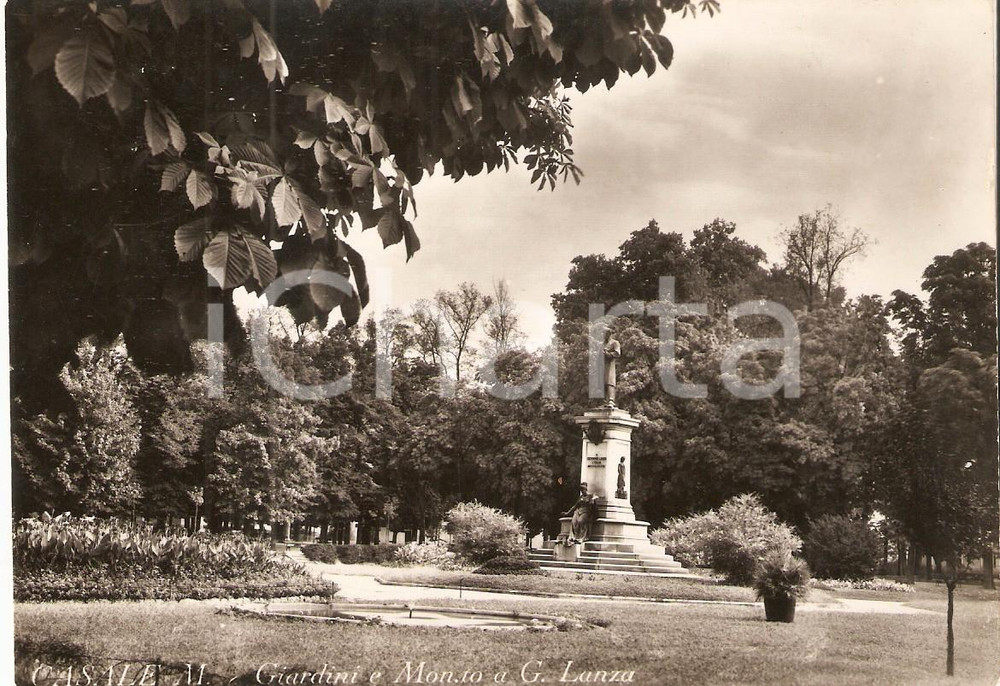 Cartolina originale da collezione 1955 ca CASALE MONFERRATO AL Monumento a Giuseppe LANZA Cartolina FG VG 1