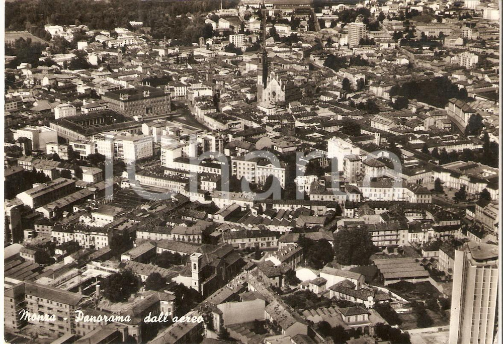 Cartolina originale da collezione 1962 MONZA Panorama dall aereo Cartolina FG VG 1