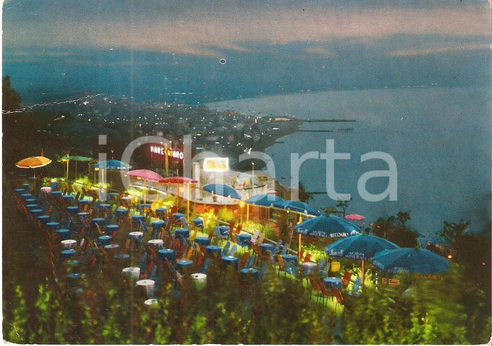 Cartolina originale da collezione 1964 GABICCE MONTE PU Panorama notturno con Dancing Marechiaro Cartolina FG VG 1