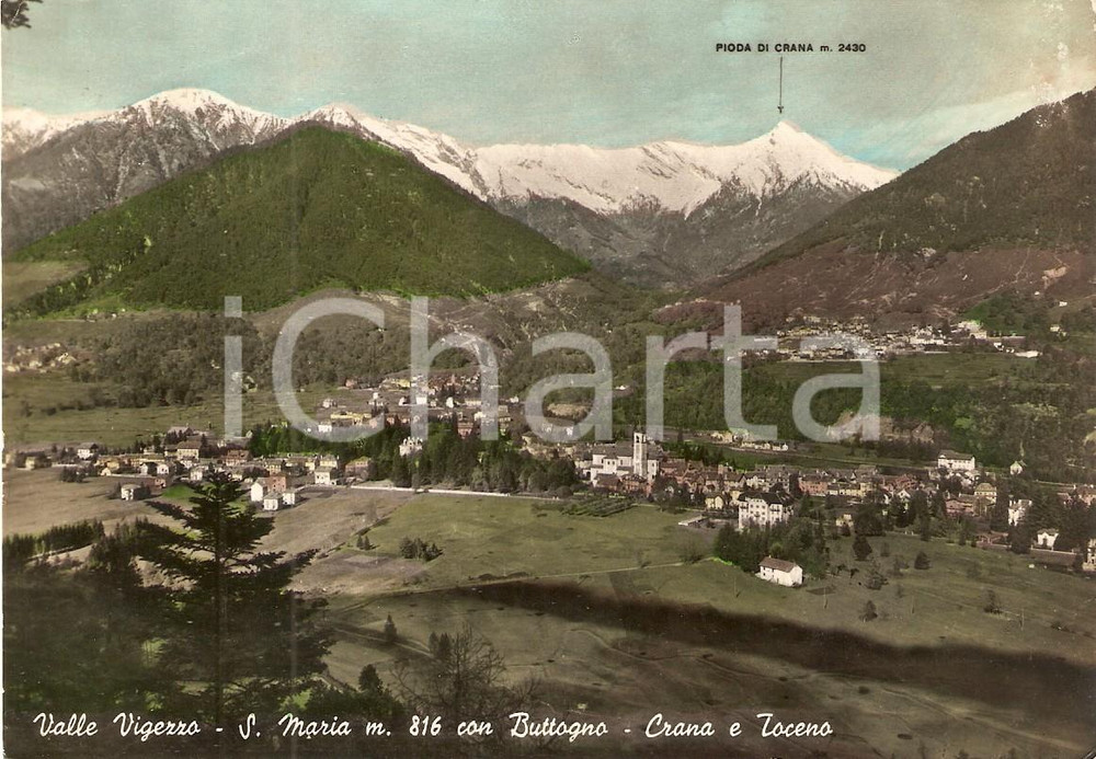 Cartolina originale da collezione 1958 SANTA MARIA MAGGIORE VB Frazioni BUTTOGNO Crana TOCENO Cartolina FG VG 1
