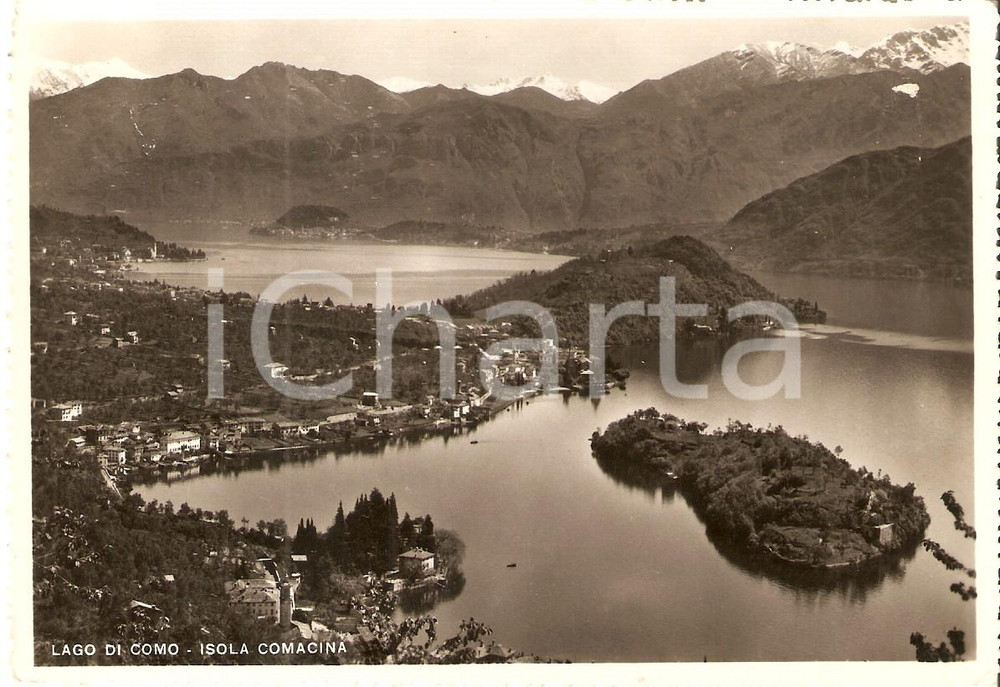 Cartolina originale da collezione 1954 OSSUCCIO CO Isola Comacina e Lago di Como Panorama Cartolina FG VG 1