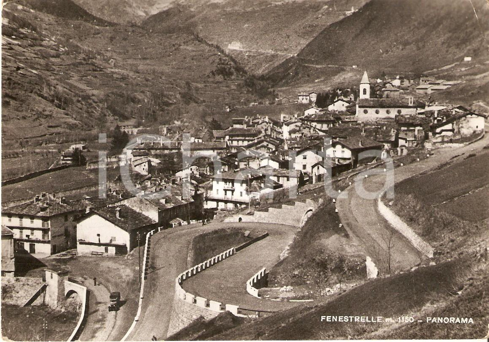 Cartolina originale da collezione 1950 FENESTRELLE TO Panorama con chiesa Cartolina FG VG 1