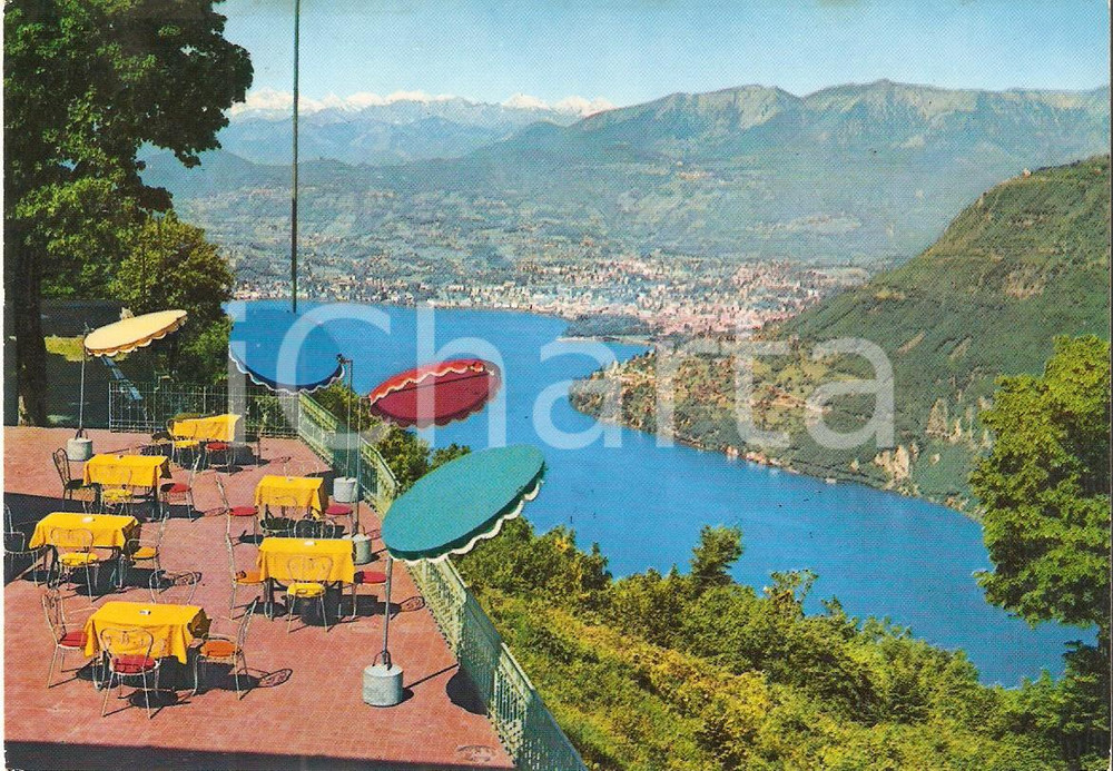 Cartolina originale da collezione 1967 LANZO D INTELVI CO Lugano Vista da Terrazzo Albergo VIOLET Cartolina FG 1