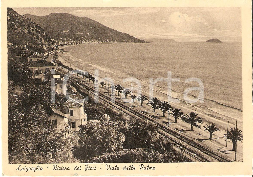 Cartolina originale da collezione 1951 LAIGUEGLIA SV Viale delle Palme RIVIERA DEI FIORI Cartolina FG VG 1