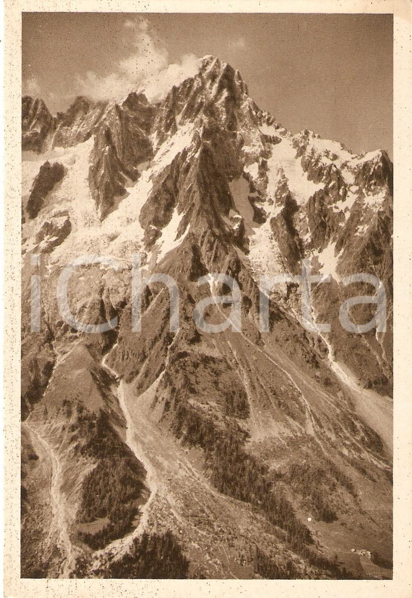 Cartolina originale da collezione 1950 ca COURMAYEUR AO Gran Giurassa vista da MONT DE LA SAXE Cartolina FG NV 1