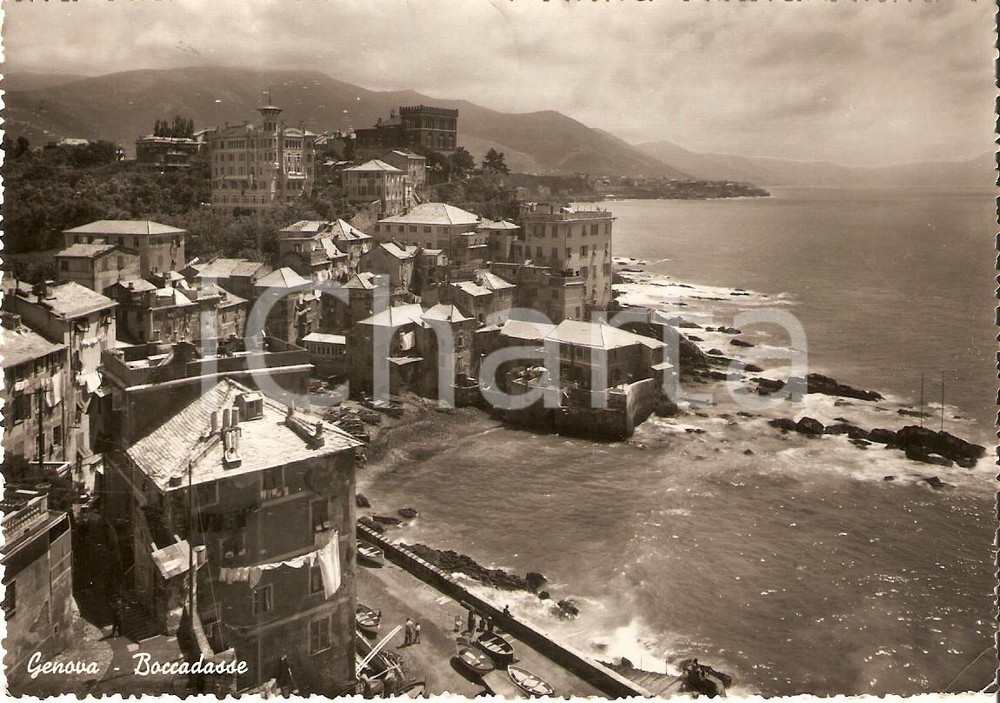 Cartolina originale da collezione 1951 GENOVA Panorama aereo BOCCADASSE Cartolina FG VG 1
