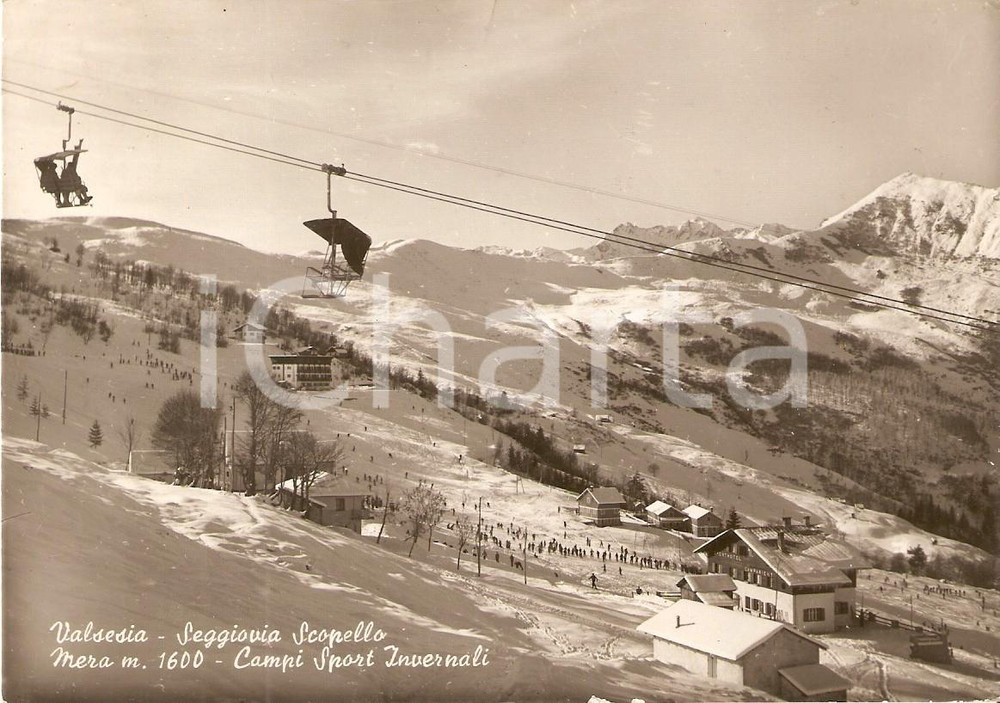 Cartolina originale da collezione 1960 ca SCOPELLO VC Alpe di MERA Piste da sci VALSESIA Cartolina FG VG 1