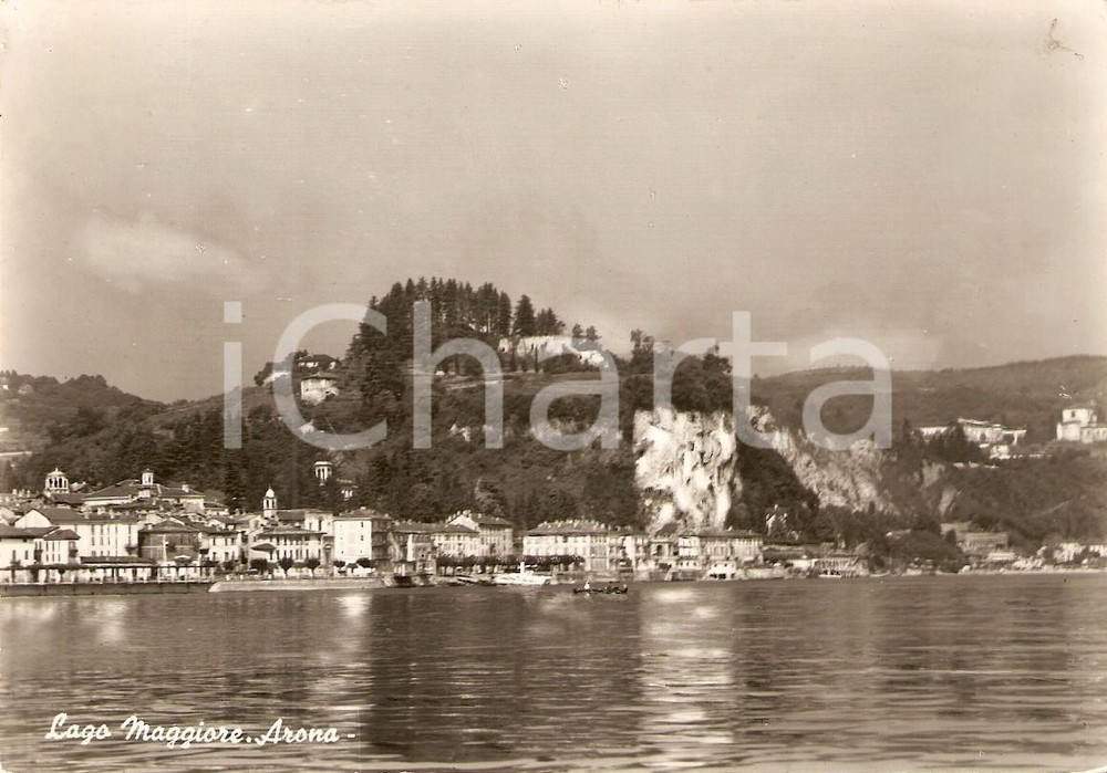 Cartolina originale da collezione 1955 ca ARONA NO Veduta dal LAGO MAGGIORE Cartolina FG NV 1
