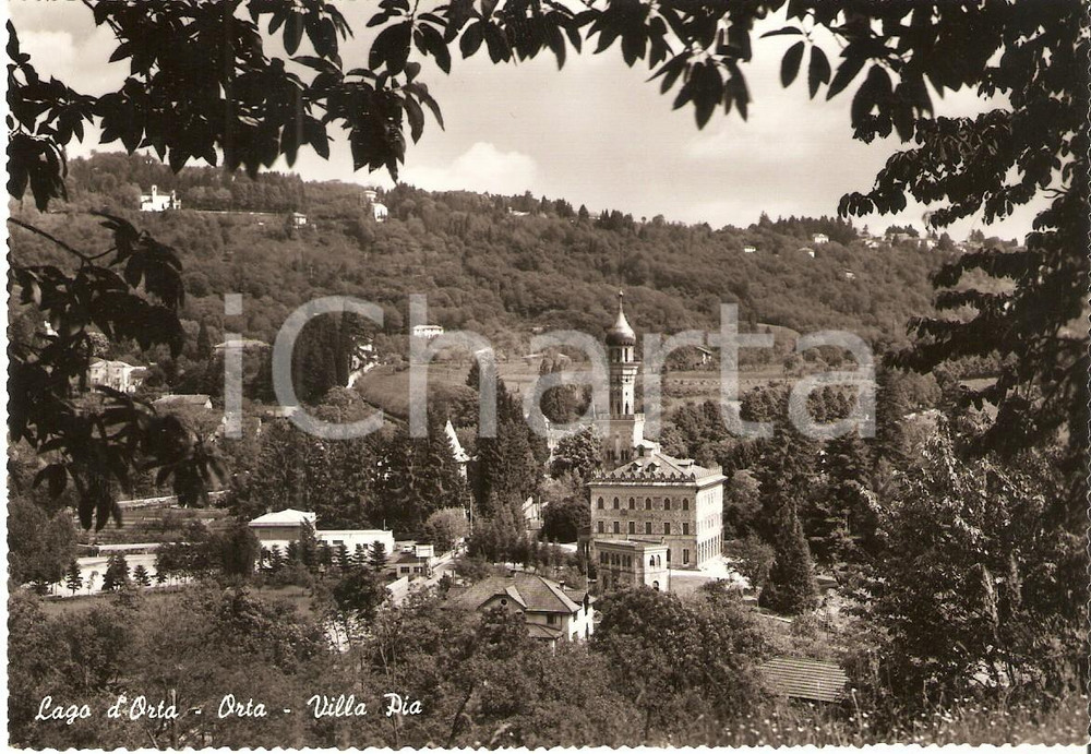 Cartolina originale da collezione 1955 ca ORTA NO Veduta con VILLA PIA Cartolina FG NV 1