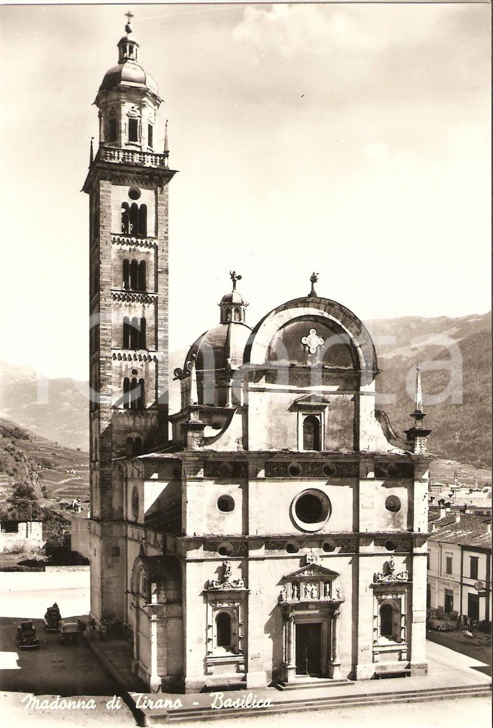 Cartolina originale da collezione 1950 ca TIRANO SO Basilica del Santuario Cartolina FG NV 1