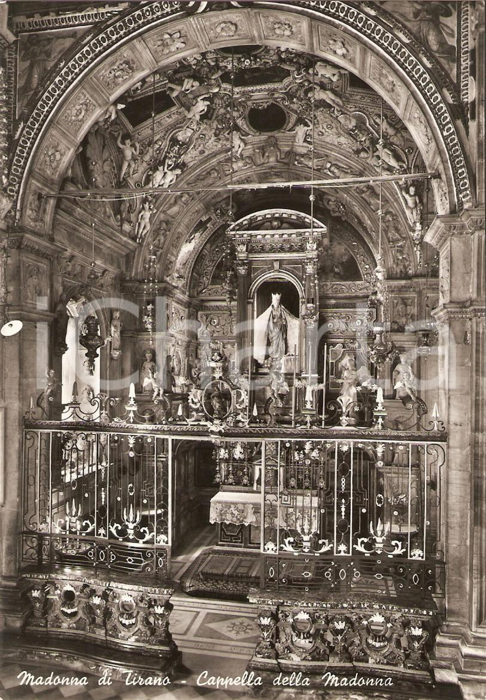 Cartolina originale da collezione 1955 ca TIRANO SO Cappella della Madonna Cartolina FG NV 1
