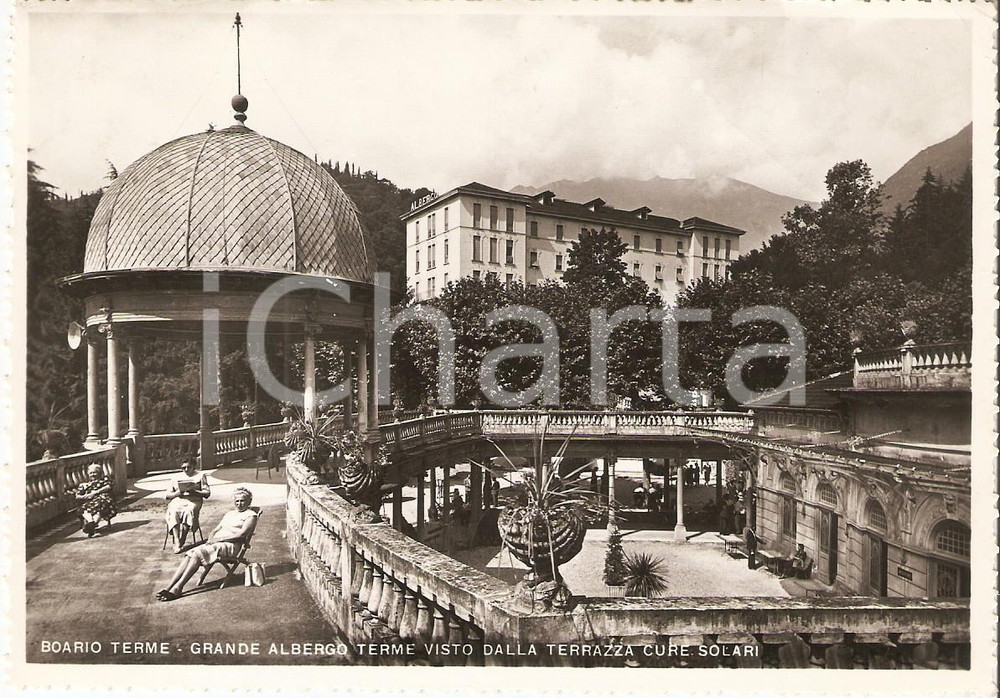 Cartolina originale da collezione 1952 BOARIO TERME BS Anziane sulla terrazza per le cure solari Cartolina FG VG 1