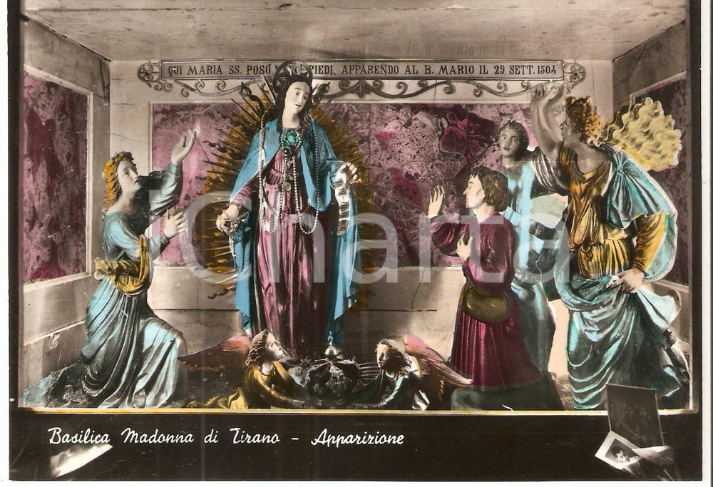 Cartolina originale da collezione 1955 ca TIRANO SO Basilica della Madonna  Apparizione Cartolina FG NV 1