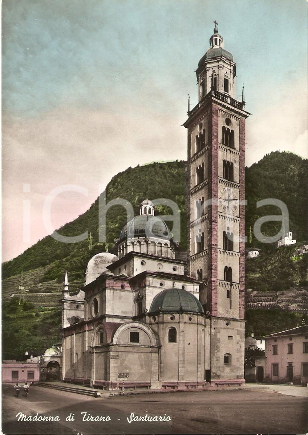 Cartolina originale da collezione 1955 ca TIRANO SO Santuario della Madonna Cartolina FG NV 1