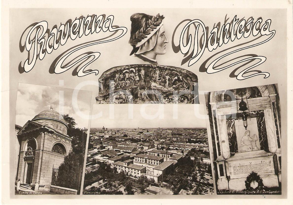 Cartolina originale da collezione 1958 RAVENNA Vedutine dei luoghi danteschi Cartolina FG NV 1