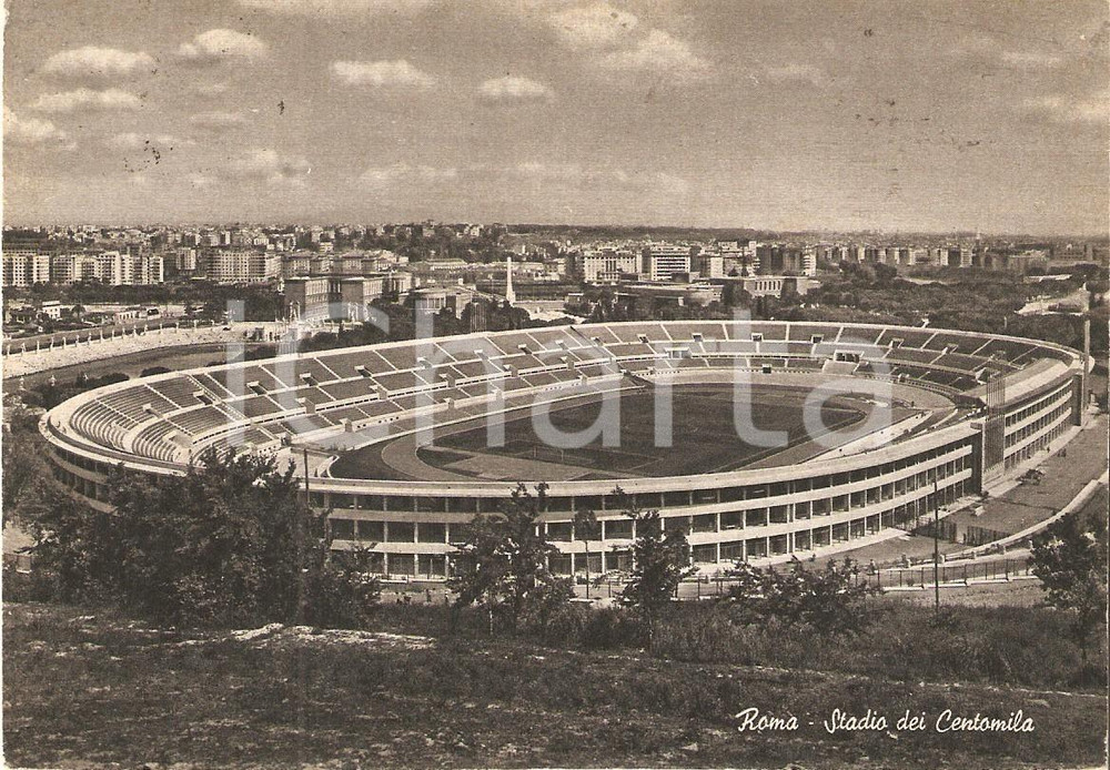 Cartolina originale da collezione 1959 ROMA Veduta dello Stadio dei Centomila Cartolina FG VG 1