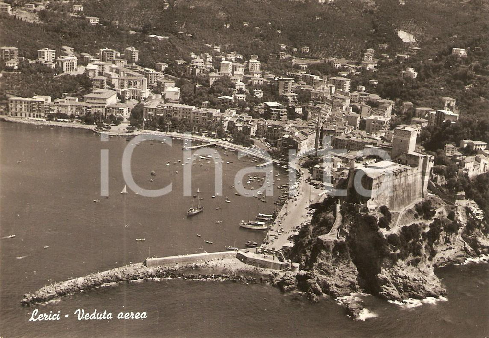 Cartolina originale da collezione 1964 LERICI SP Veduta aerea della cittÃ  Cartolina FG VG 1