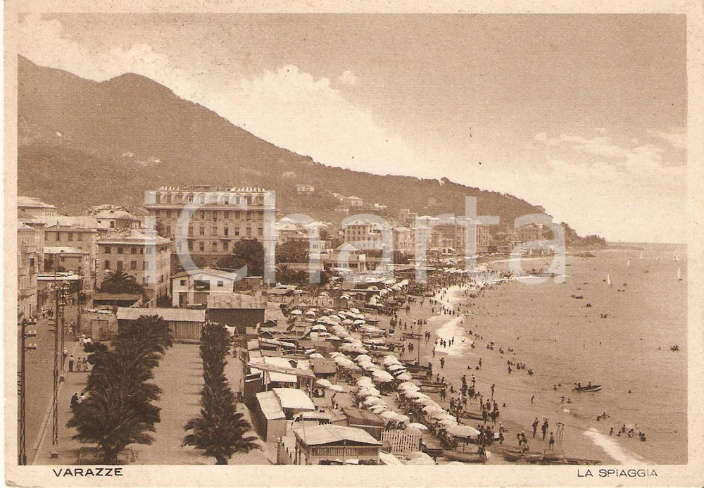 Cartolina originale da collezione 1948 VARAZZE SV Panorama con lungomare Cartolina FG VG 1