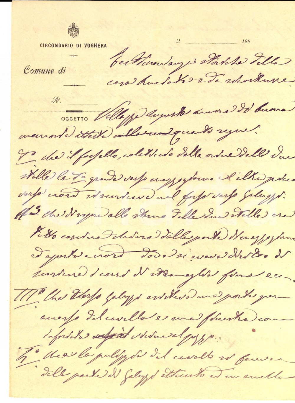 Documento originale, autentico 1880 ca VOGHERA PV Memoria di una casa bruciata della famiglia GALLUZZO 1
