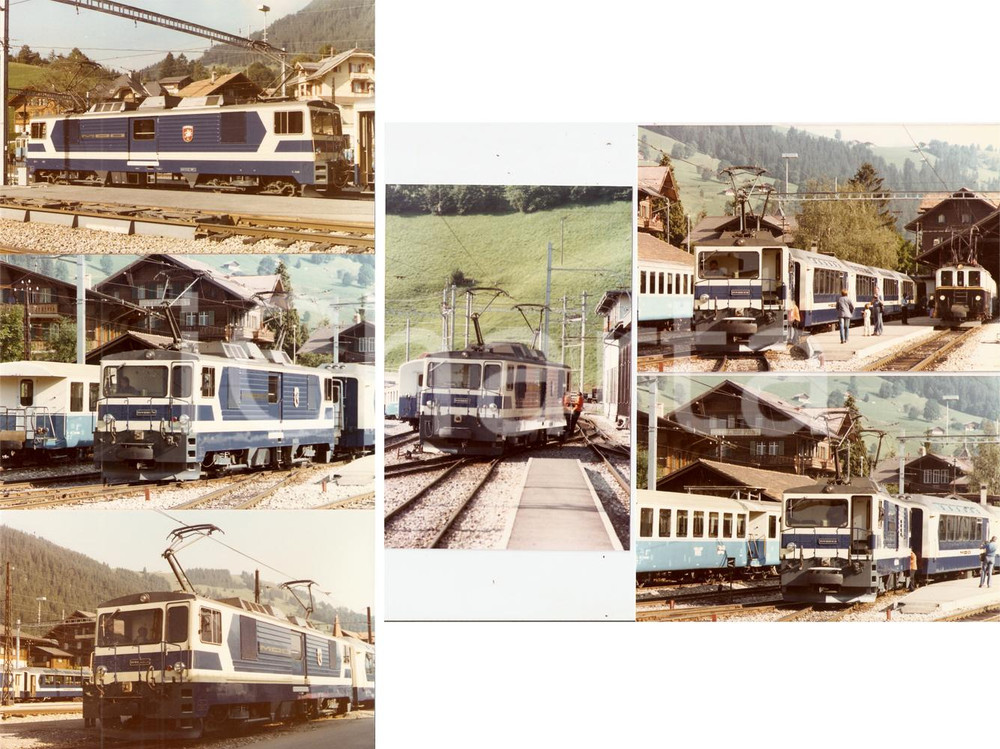 Fotografia d epoca originale 1975 ca ROSSINIERE SVIZZERA Ferrovie MOB Locomotiva passeggeri Lotto 6 foto 1