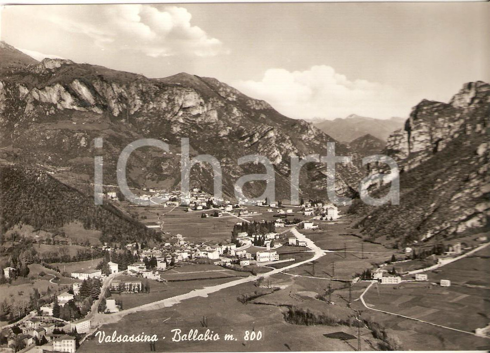 Cartolina originale da collezione 1950 ca BALLABIO LC Panorama del paese VALSASSINA Cartolina FG NV 1