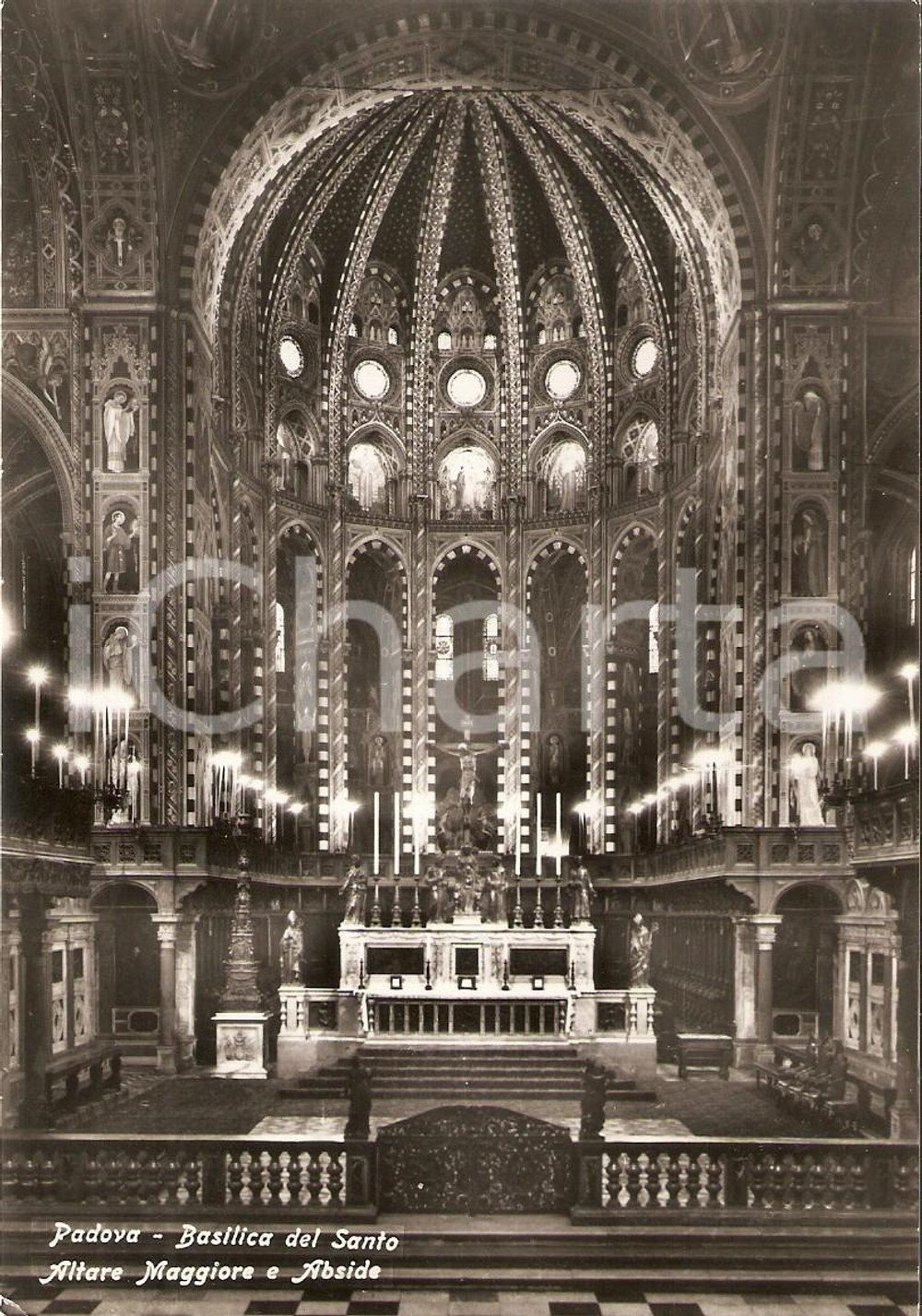 Cartolina originale da collezione 1966 PADOVA Basilica di SANT ANTONIO Altare maggiore e abside Cartolina FG VG 1