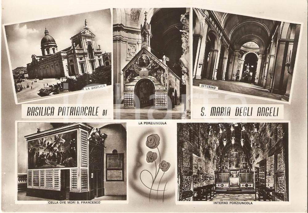 Cartolina originale da collezione 1958 ASSISI PG Basilica Santa Maria degli Angeli Vedutine Cartolina FG NV 1