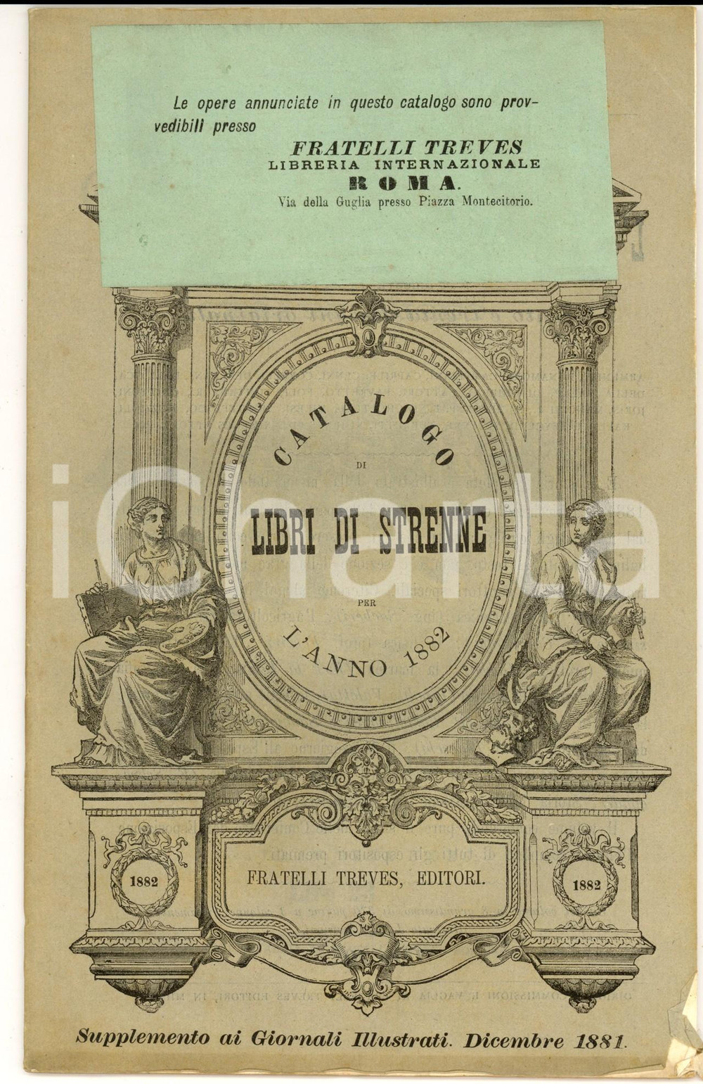 Libro, pubblicazione d epoca 1881 MILANO Fratelli TREVES Catalogo libri di strenne per il 1882 1