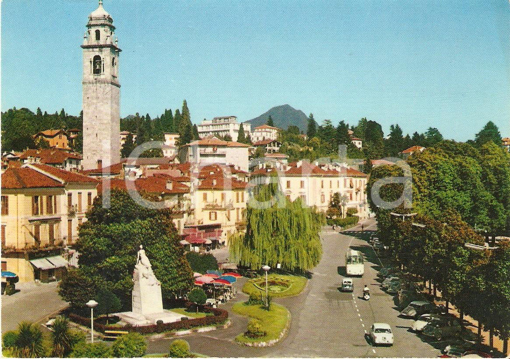 Cartolina originale da collezione 1965 ca VERBANIA Frazione PALLANZA Panorama con corriera Cartolina FG NV 1