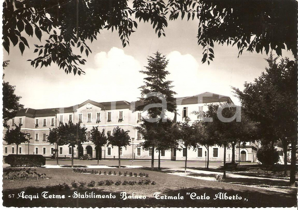 Cartolina originale da collezione 1961 ACQUI TERME AL Stabilimento BalneoTermale CARLO ALBERTO Cartolina FG VG 1