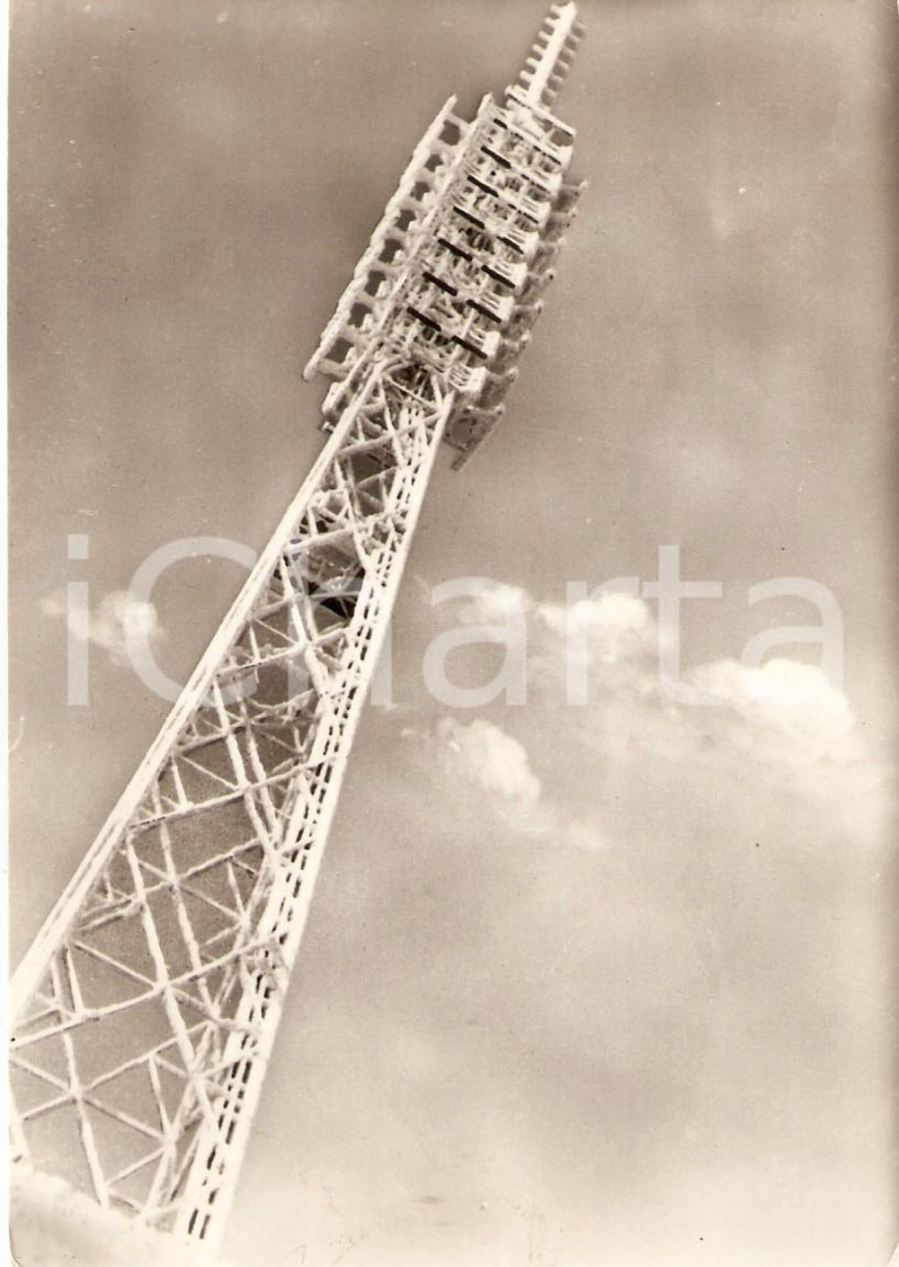 Cartolina originale da collezione 1958 APECCHIO PU Antenna televisiva su MONTE NERONE Cartolina FG VG 1