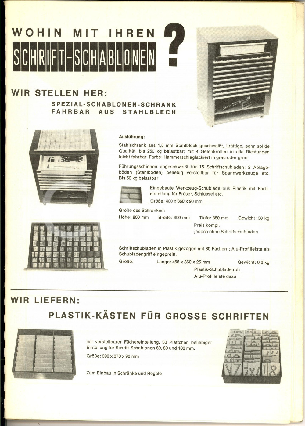 Materiale pubblicitario d’epoca 1966 GERMANY Catalogo Schriftschablonen fur Graviermachinen ILLUSTRATO 1