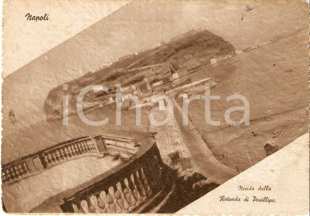 Cartolina originale da collezione 1947 NAPOLI Isola di Nisida vista dalla rotonda di POSILLIPO Cartolina FG VG 1