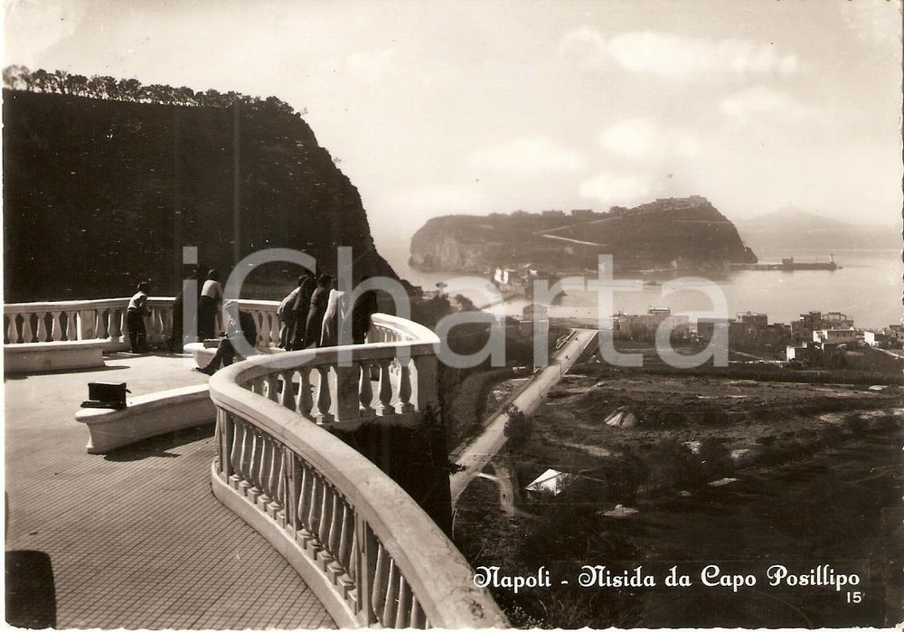 Cartolina originale da collezione 1955 NAPOLI Isola di Nisida vista da CAPO POSILLIPO Cartolina FG VG 1