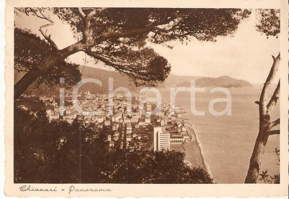 Cartolina originale da collezione 1946 CHIAVARI GE Panorama della cittÃ  Cartolina FG VG 1