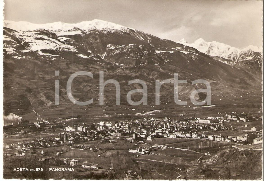 Cartolina originale da collezione 1955 ca AOSTA Veduta della cittÃ  Cartolina FG NV 1