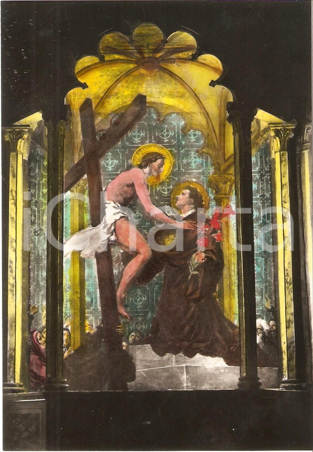 Cartolina originale da collezione 1960 ca TOLENTINO MC Basilica di San Nicola  Miracolo a Cordoba Cartolina FG 1