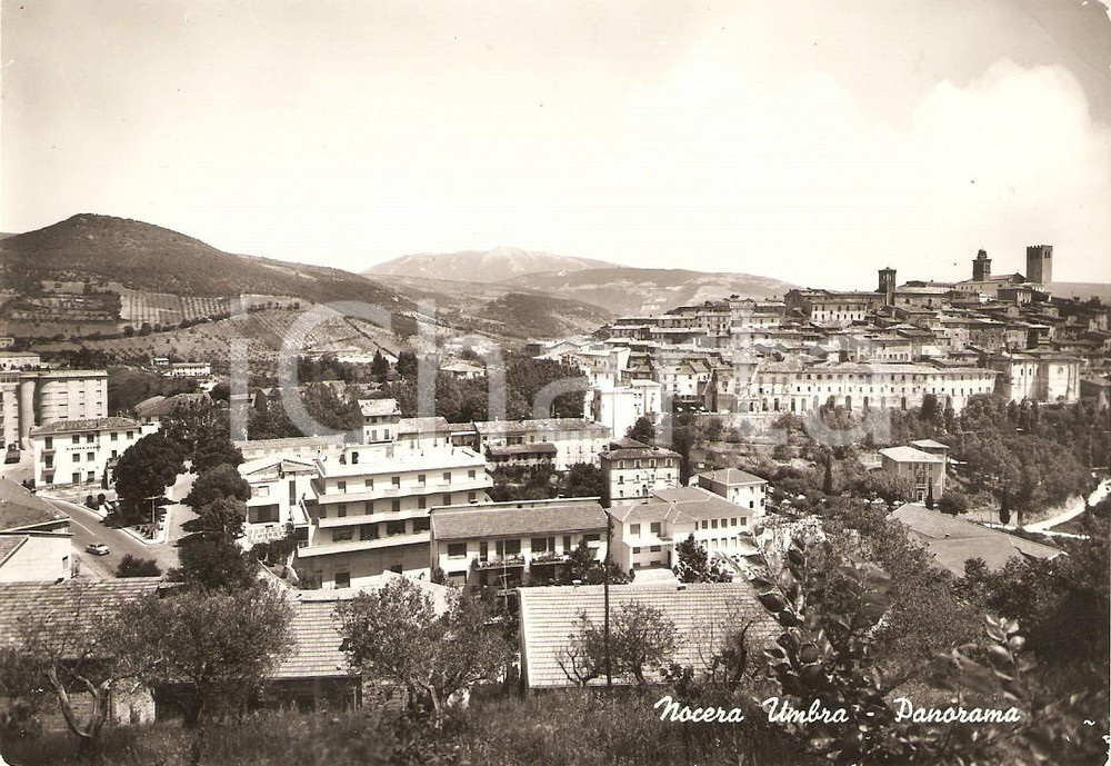 Cartolina originale da collezione 1955 ca NOCERA UMBRA PG Panorama della cittÃ  Cartolina FG NV 1