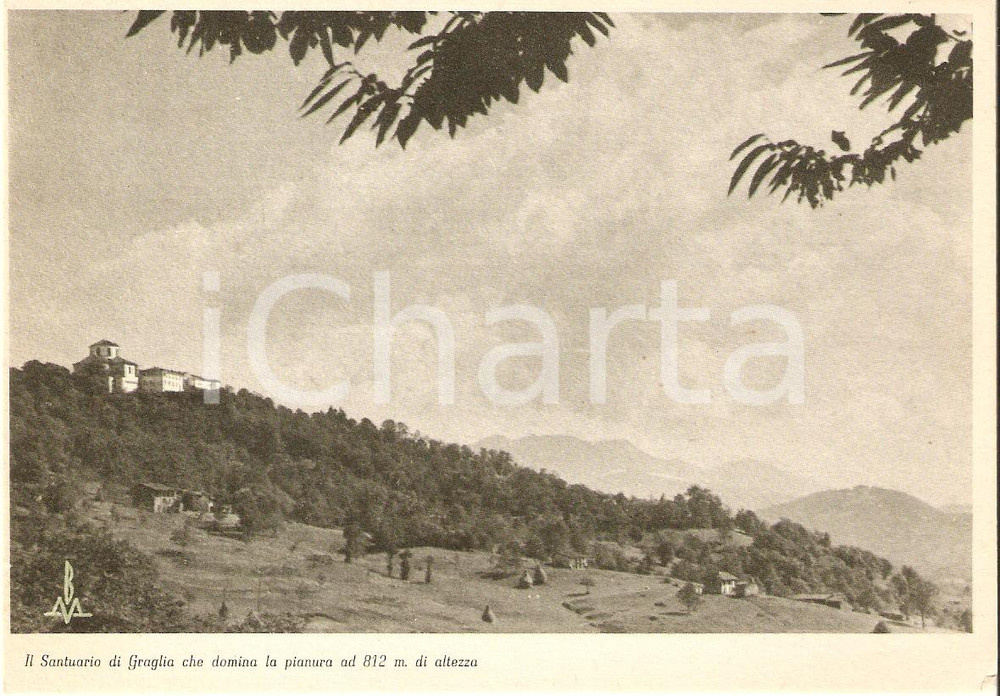 Cartolina originale da collezione 1960 ca GRAGLIA BI Panorama con Santuario Cartolina FG NV 1
