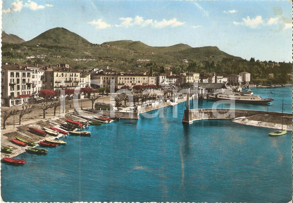 Cartolina originale da collezione 1961 VERBANIA Frazione INTRA Porto sul Lago Maggiore Cartolina FG VG 1