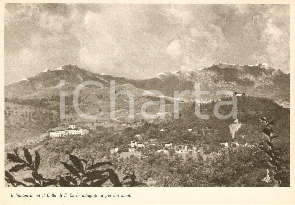 Cartolina originale da collezione 1940 ca GRAGLIA BI Il santuario e il colle SAN CARLO Cartolina postale FG NV 1