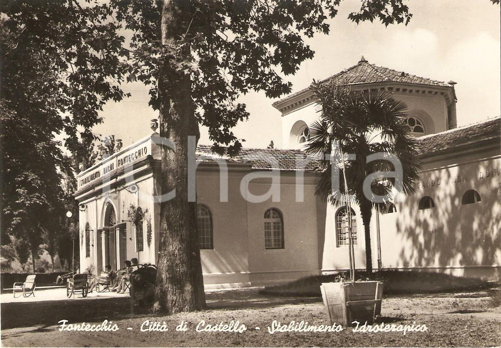 Cartolina originale da collezione 1965 CITTA  DI CASTELLO PG Terme di FONTECCHIO Cartolina ANIMATA FG VG 1