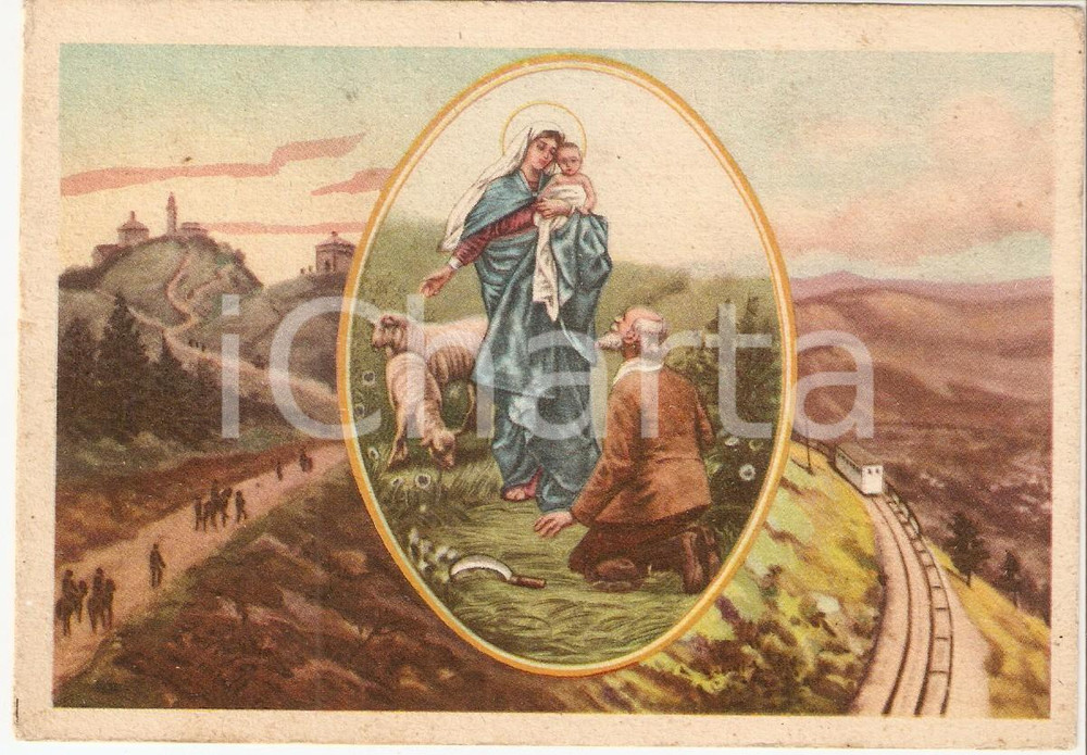 Cartolina originale da collezione 1948 CERANESI GE Santuario Nostra Signora della Guardia VAL POLCEVERA FG VG 1