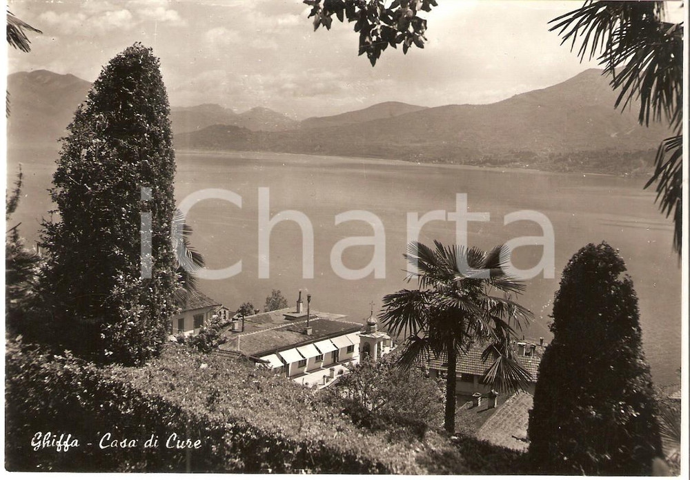 Cartolina originale da collezione 1956 GHIFFA VB Panorama con Casa di cure Cartolina FG VG 1