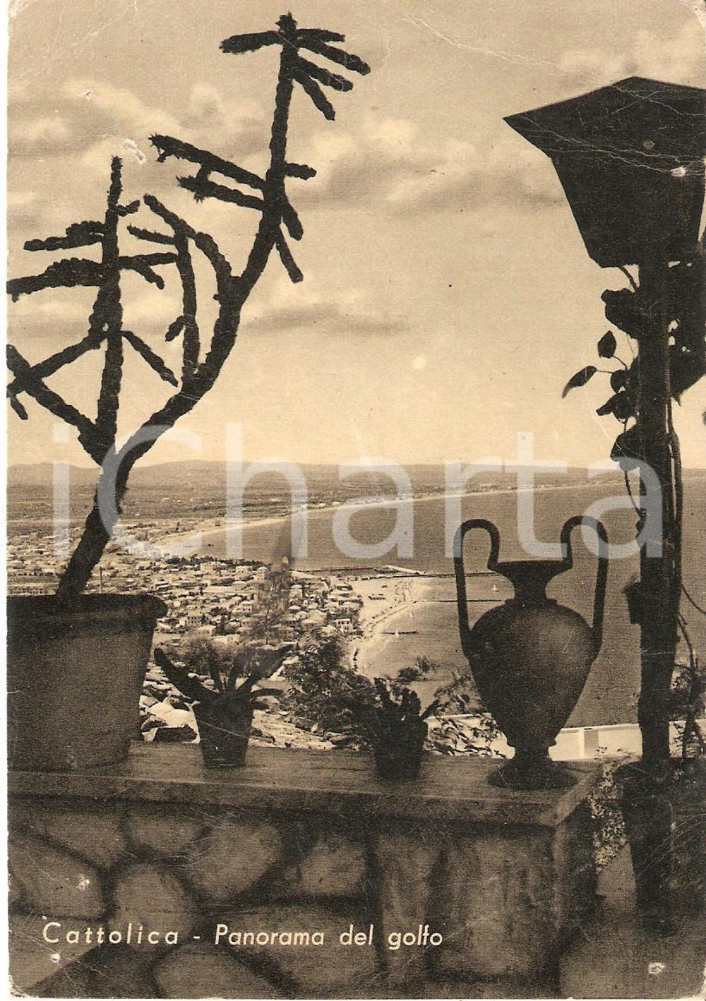 Cartolina originale da collezione 1954 CATTOLICA RN Panorama del golfo Cartolina FG VG 1