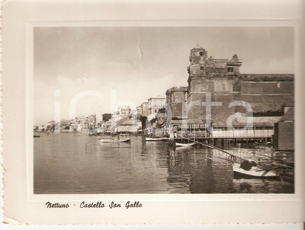 Cartolina originale da collezione 1959 NETTUNO RM Panorama con Castello San Gallo Cartolina FG VG 1